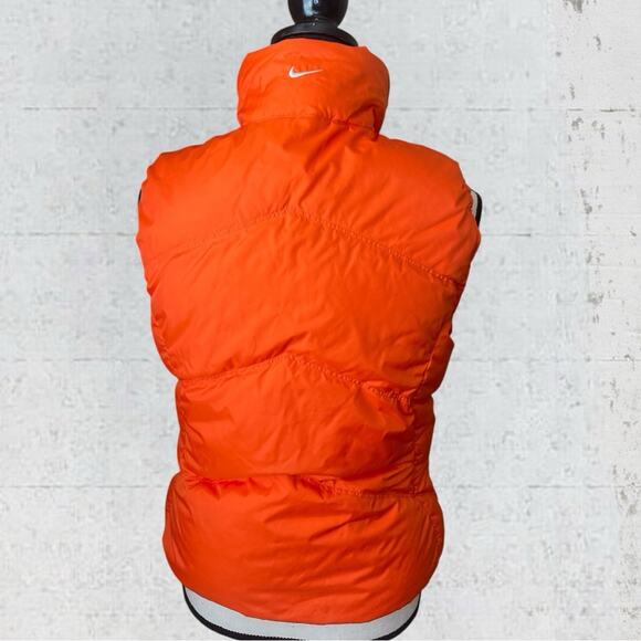VTG 1995 NIKE Women’s Reversible Down Puffer Vest Size M Orange/Cream Sporty - Picture 11 of 15